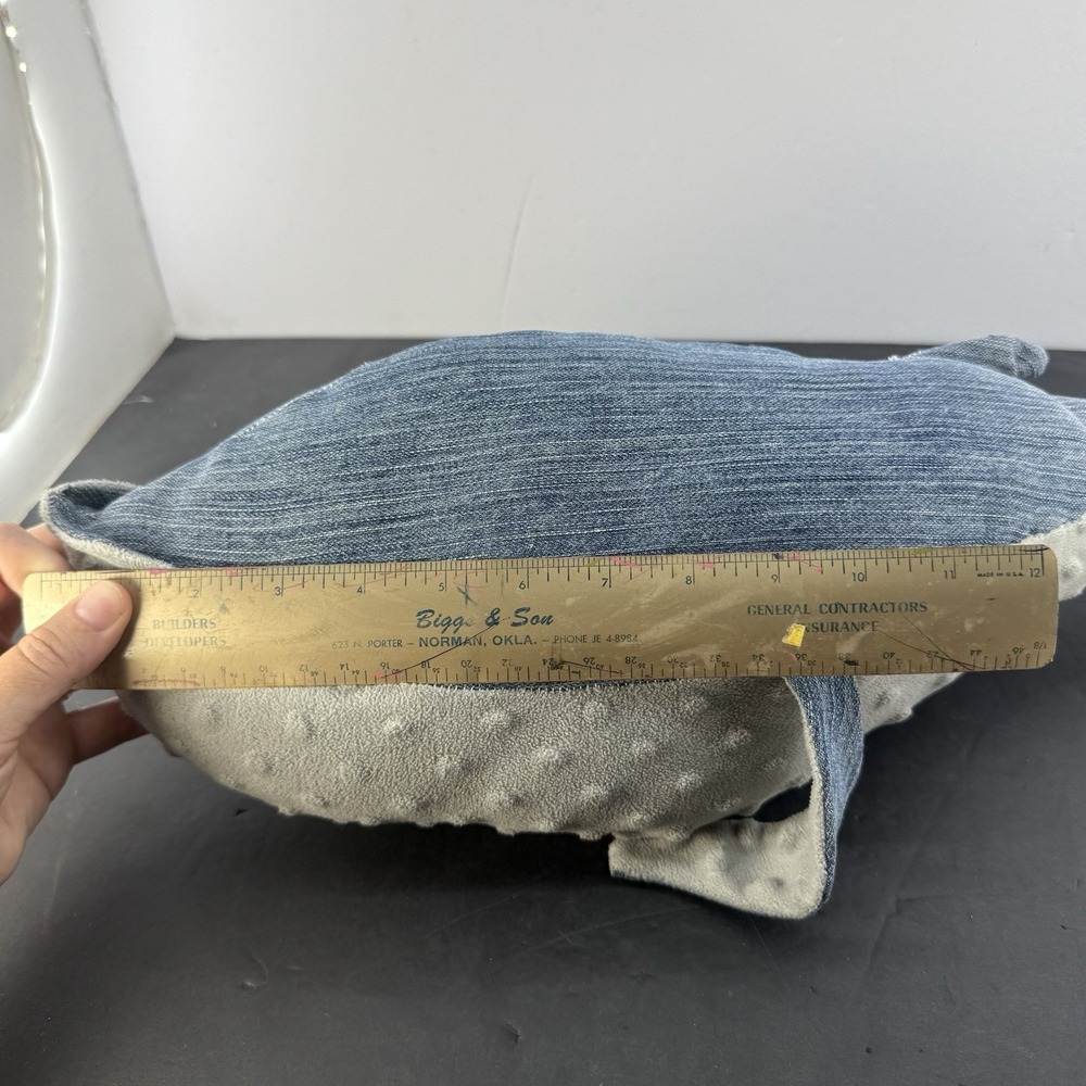Denim Handmade Whale Plush 24" Stuffed Animal ~ Recycled/Upcycled Blue Jeans - Picture 6 of 7